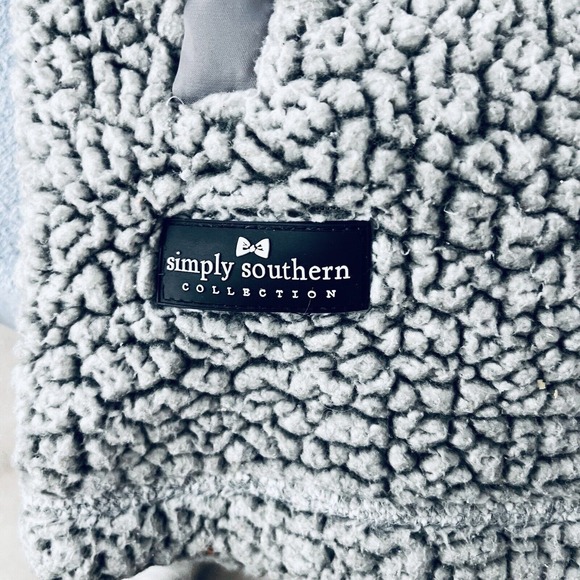 Simply Southern Women's S Small Sherpa Jacket 1/4 Zip Pullover Gray Pockets - Picture 9 of 11